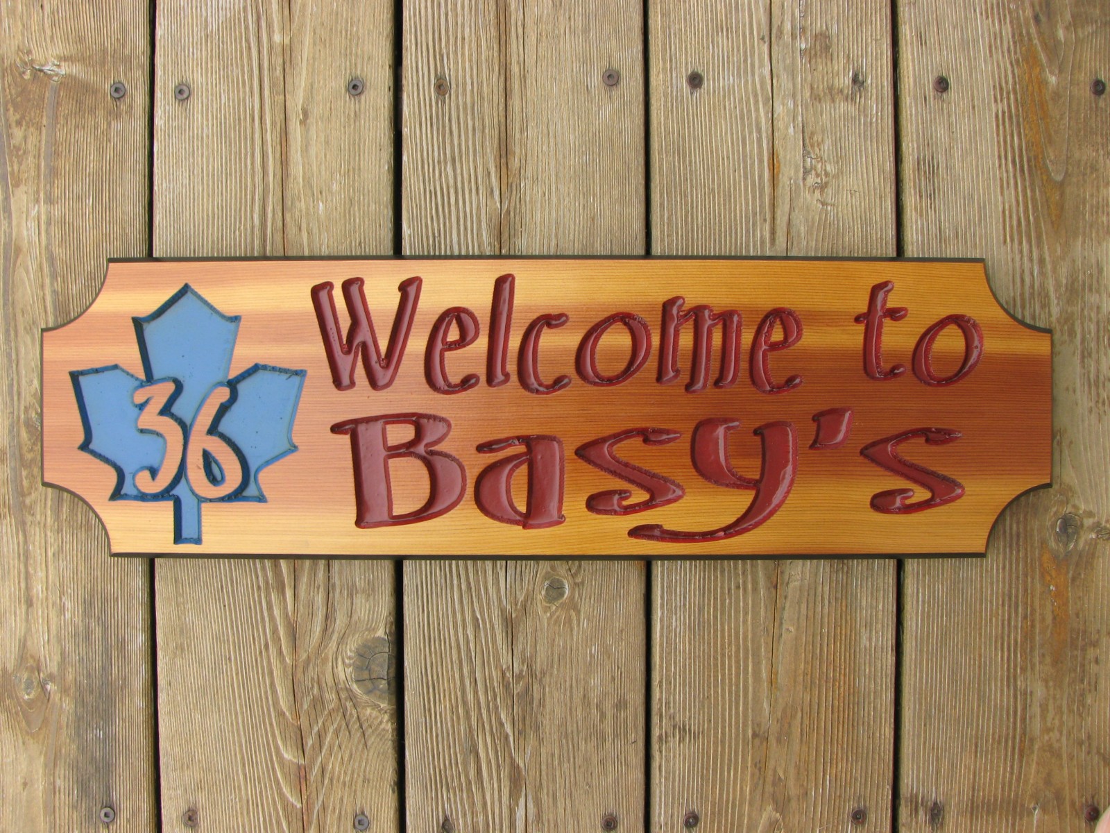 1 sq ft Wood engraved cottage signs and home addresses signs